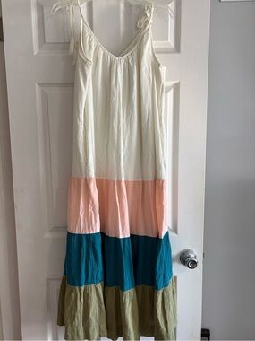 Maxi color block dress